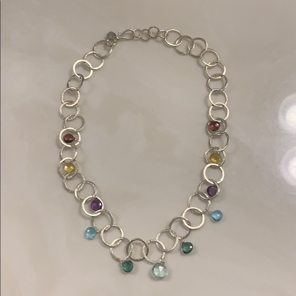 Stella and Dot 925 Gemma Rings Necklace (Rare)